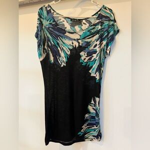Apt. 9 Women's Black and Blue Patterned Top